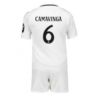 Dres Real Madrid Eduardo Camavinga #6 Domáci pre deti 2024-25 Krátky Rukáv (+ trenírky)